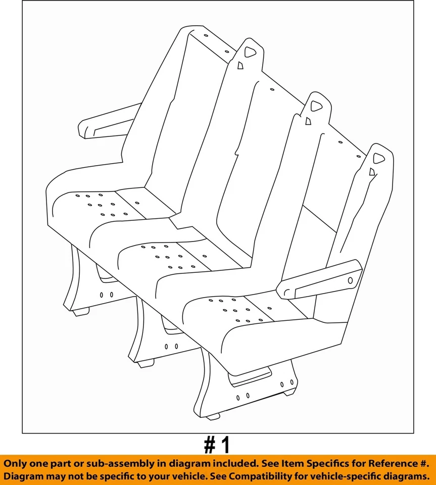 CHRYSLER OEM 07-09 Sprinter 2500 Rear Seat Components-Bench Seat 1JB571F7AA Foto 2 de 2
