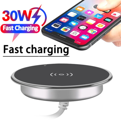 NEW Fast Wireless Charger 30W Embedded Wireless Charging Base For iPhone Samsung