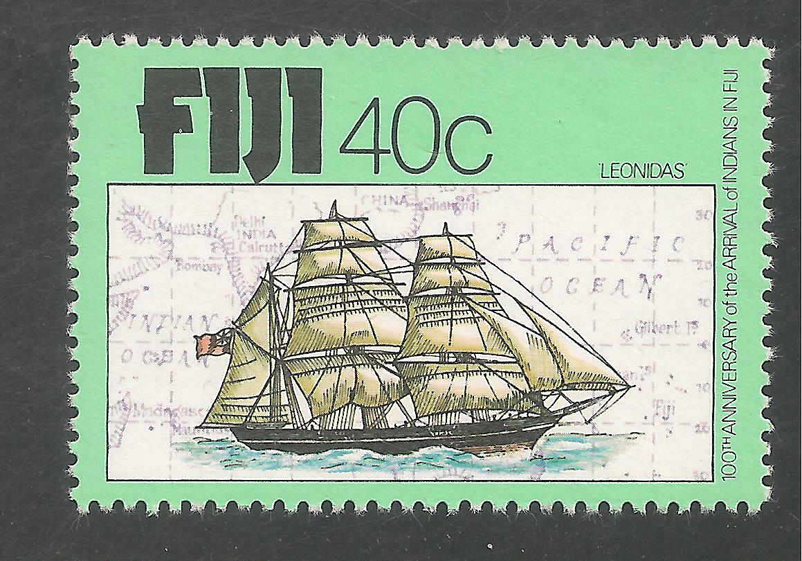 Fiji #404 (A91) VF MNH - 1979 40c Sailing Ship Leonidas, Map