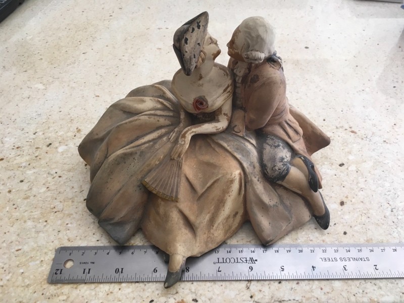 Italian Cacciapuoti (1892-1953) Large Ceramic Sculpture Maternity, ca 1920