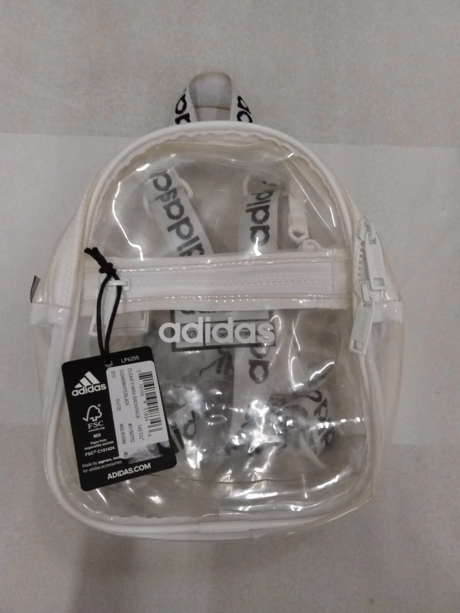 adidas clear mini backpack white