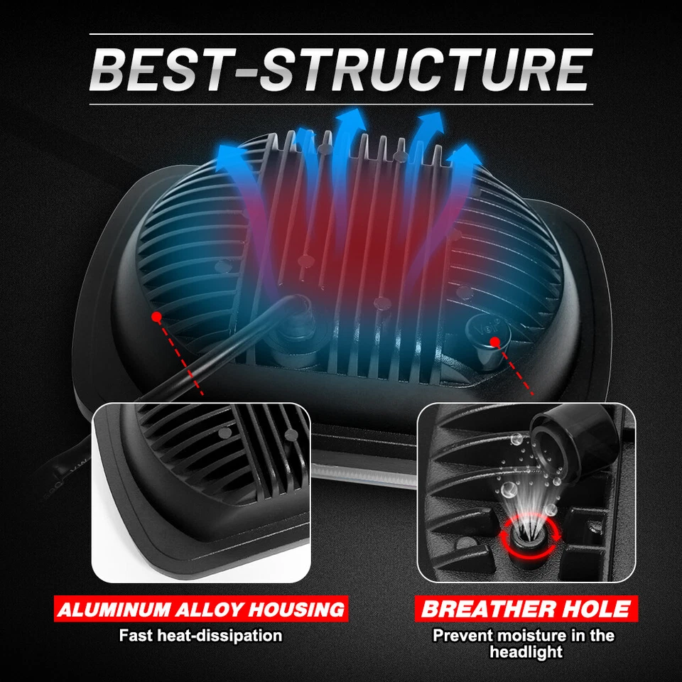 Faros LED 5x7 7x6 Halo DRL haz alto-bajo para camión Peterbilt 365 367 2008-2017 Foto 4 de 4