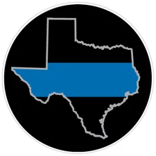 Law Enforcement Thin Blue Line Texas State Bumper Sticker Military Decal 5"