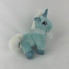 Dan Dee Unicorn 8” Plush Blue Sparkle Hooves Ears White Ribbon Stuffed Toy