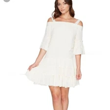 NEW! Romeo + Juliet Couture Open Shoulder Boho Dress Size Small Cream Color