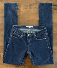 21 Denim Jegging Women's Size 25 Dark Wash Low Rise Stretch Blue Inseam 29"