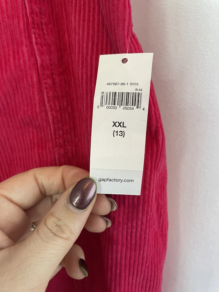 Nuevo con etiquetas Vestido Jersey Gap Denim Niñas Talla XXL Jelly Bean Rosa Pana Botón Delantero  Foto 4 de 4