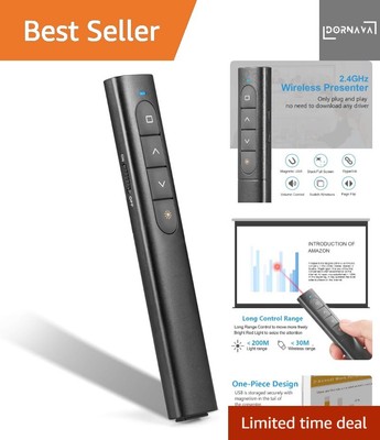 Drahtlose Presenter Powerpoint Fernbedienung 2.4GHz Hyperlink Lautstärkeregle...