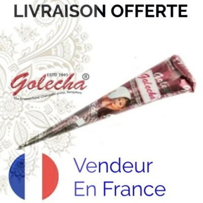 Cone henne Golecha Natural SANS PPD / Vendeur en FRANCE / Livraison GRATUITE