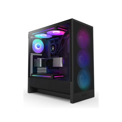 NZXT H5 Flow RGB Tempered Glass Mid Tower Gaming PC Gehäuse Schwarz