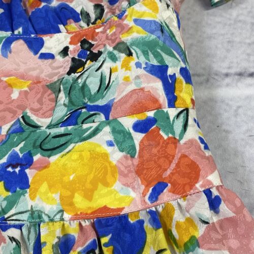 Vintage Nora Noh 100% Silk Floral Midi Dress Size 12 Petite Flutter Sleeve 80s - Picture 13 of 18