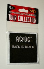 The AC/DC Concert Rock Tour Band Back In Black Cloth Patch New NOS MIB 2005