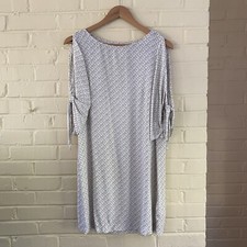 H&M Straight-Cut Dress Woven Fabric Open Sleeves with Ties Unlined Size 8