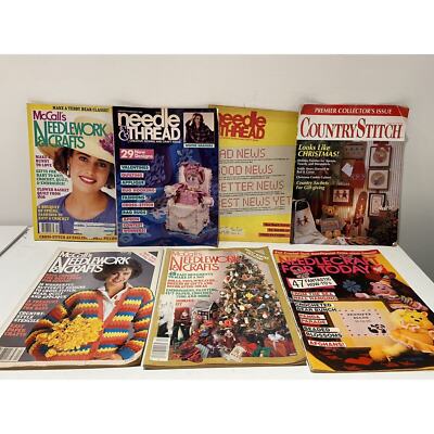 McCall's Needlework & Crafts Magazine & Needle & Thread Mix Lot Of 7 Knitting