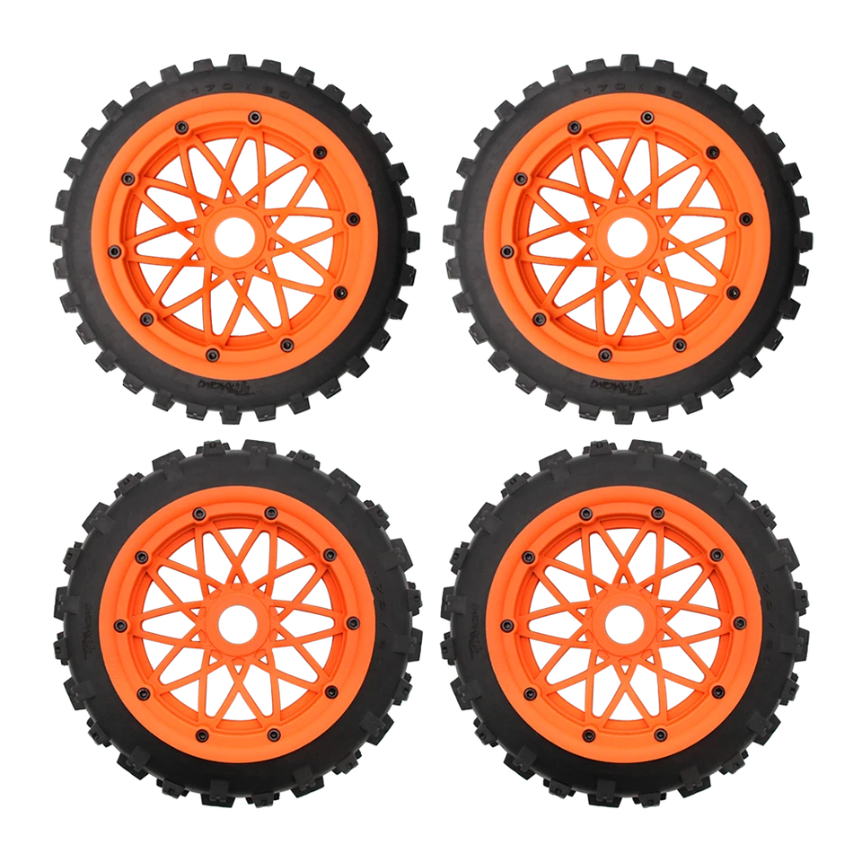 2pc Front and Rear Knobby Tyres Wheel Hub for 1/5 Hpi RV Km Baja 5b Parts - Image 2 of 4