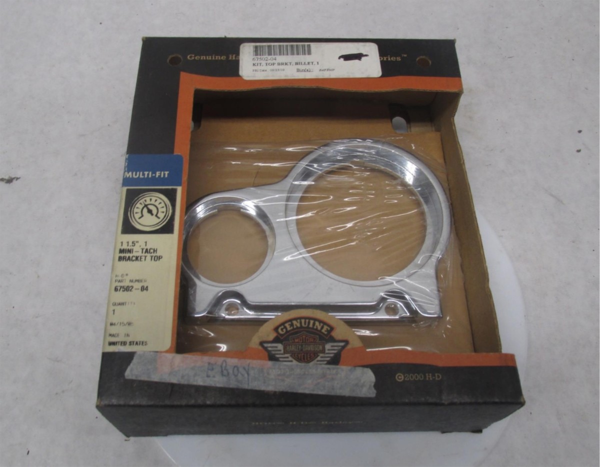Harley Davidson Genuine NOS Chrome Top Mini Tach Bracket Top 1