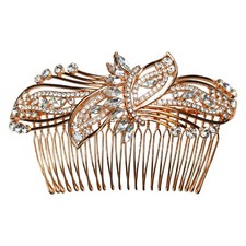 Gorgeous Clear Rhinestone Crystal Huge Floral Hair Comb