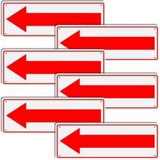 6 Pack Aluminum Reflective Arrow Sign Road Metal Left Arrow Sign for Direction