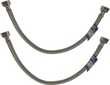 20" Steel Flex Long Faucet Connectors 2 Pack 1/2" FIP x 1/2" Comp