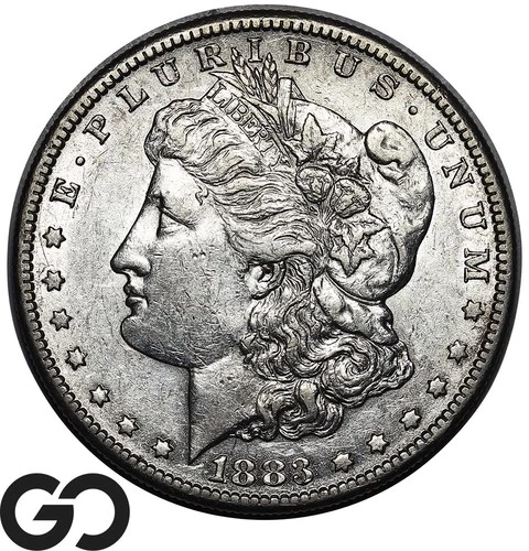 1883-S Morgan Silver Dollar Coin, Choice AU++ Better Date