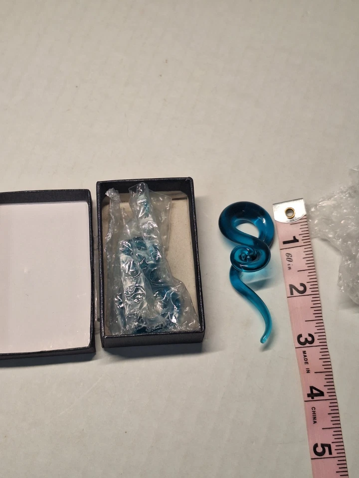 Body J4 You, Pendientes Calibre Vidrio, Talla 00, Nuevos En Caja, Color Verde Azulado, Grandes  Foto 2 de 3