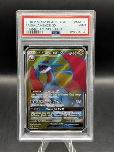 2018 POKEMON SM BLACK STAR PROMO #SM139 FULL ART/SALAMENCE GX PSA 9