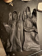 Vintage Lederhandschuhe Lang Schwarz Gr. 6