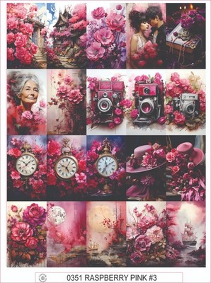 RASPBERRY PINK #3 -  COMPLETE SHEET OF 20 STICKERS