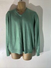 Mens M S Blue Harbour Size XL Leaf Green Thin Knit Long Sleeve Jumper Sweater