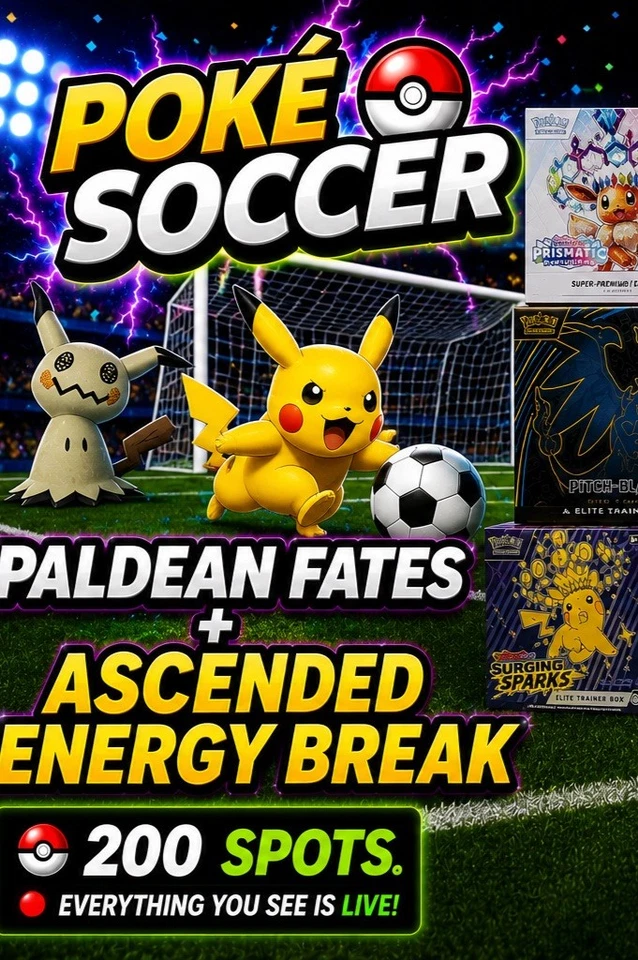 PokeSoccer W/ PALDEAN Energy Break- Sealed Pokemon Surprise Set -