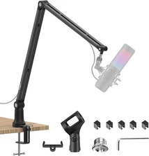 Boom Arm Mic Stand,  Adjustable Desktop Metal Microphone Arm for Hyperx Quadcast