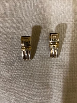 GRIECHISCHE OHRRINGE STERLINGSILBER UND 14 KARAT GOLD 15 GRAMM