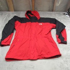 North Face Jacket Boy XL Red Hooded Waterproof Full Zip Wind Rain 3in1 Shell Y2K