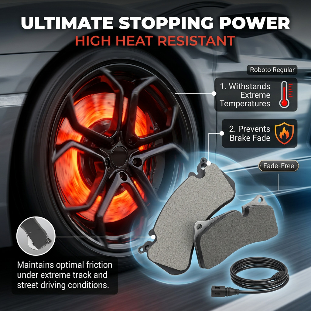 Front & Rear Brake Pads W/Sensor 470698451 Replace For Lamborghini Aventador