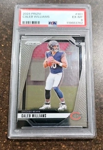 2024 PANINI PRIZM #301 🔥📈 CALEB WILLIAMS ROOKIE RC CHICAGO BEARS PSA 6