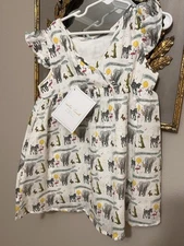 Nola Tawk Zoo Linen Dress Sz 5 NWT