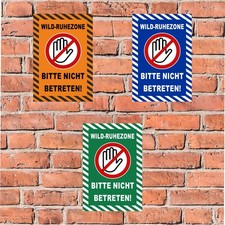 Schild Wild-Ruhezone Bitte nicht betreten Wildschutz Wild Naturschutz -4 Größen