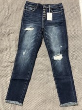NWT Vervet Haylie Jeans Womens Size 29 High Rise Skinny Blue Distressed