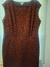 NINE WEST Cheetah Print Sleeveless Dress, Women XL