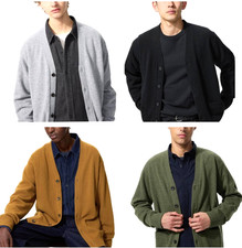 Cardigan UNIQLO agnello scollo a V 5 colori 478547 unisex taglia XS-4XL nuovo
