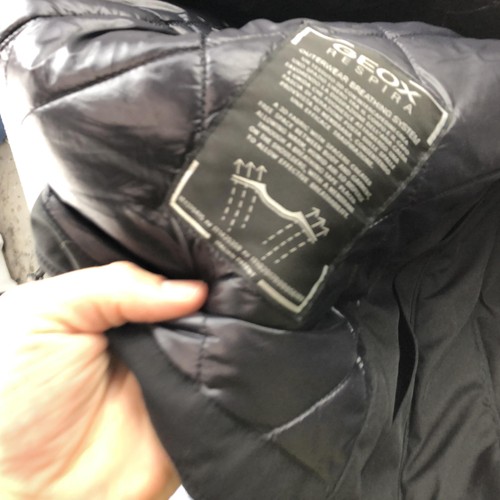 Geox Amphibiox Jacket Mens 44 Large Black Waterproof Hooded Windproof Breathable - Picture 11 of 12