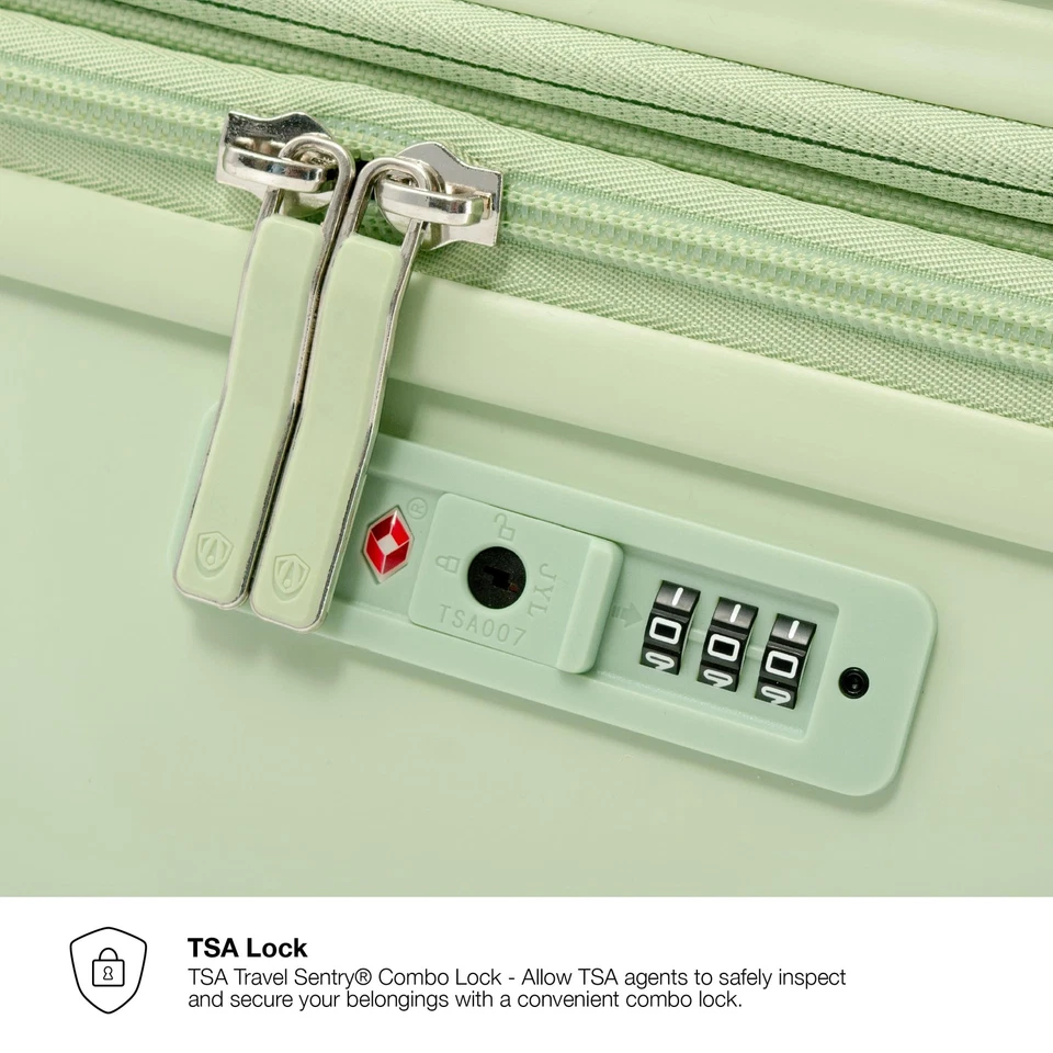 Elm Expandable Spinner Luggage Set, Glossy Mint, 29" Checked - Image 2 of 4