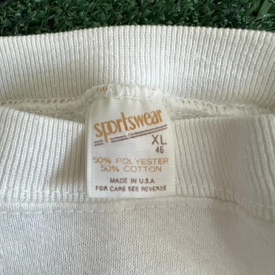 Vintage Sportswear Raglan Cut Crewneck Sweatshirt Mens XL White USA Blank 70s - Image 2 of 4