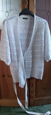 Roman Short Sleeve White Cardigan Wrap Size 10