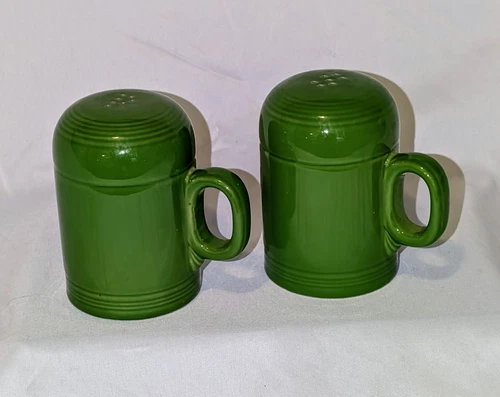 Fiestaware Shamrock Green Range Top Salt And Pepper Shakers.  Set Of 2
