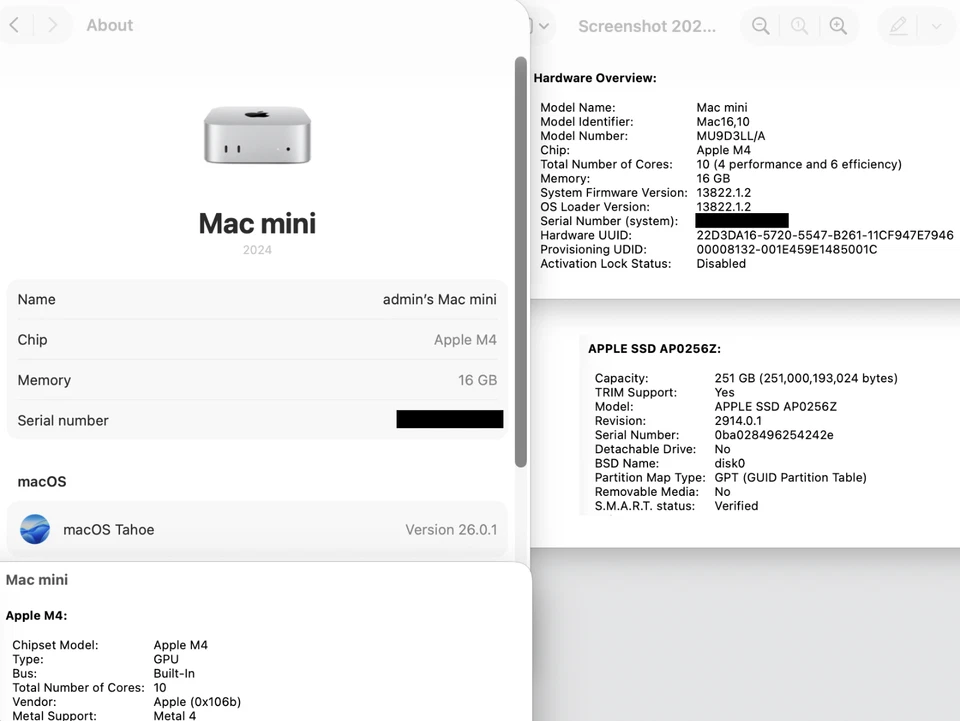 Apple Mac Mini M4 256GB SSD 16GB Unified RAM 10-Core GPU 2024 - Image 2 of 2