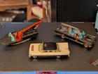 Vintage 1960s Corgi Batmobile and Glastron Bat Boat W/ Police Car 1:43 Scale