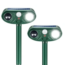 Solar Ultrasonic Animal Repeller Outdoor with Motion Sensor Deer Repellent