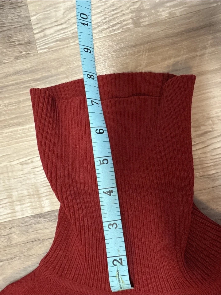 Y2K KATE HILL Top Mujer Rojo Ladrillo Tanque Cuello Alto Blusa Gorra Sin Mangas M Foto 4 de 4