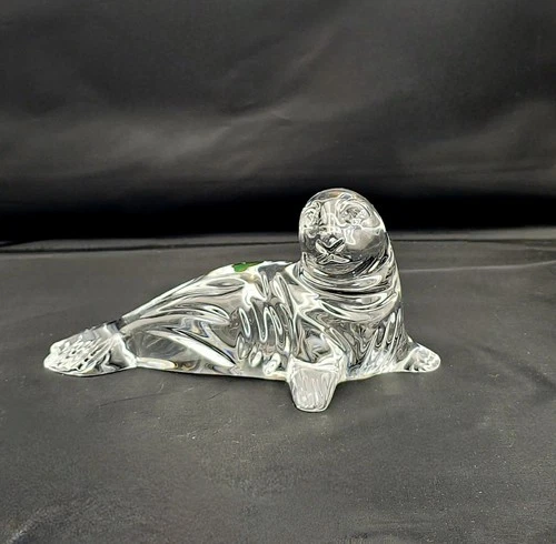 Vintage Waterford Crystal Cut Seal Figurine - Made In Ireland